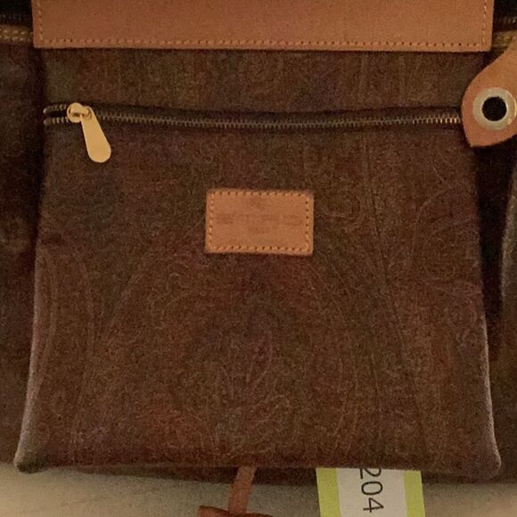 ETRO BORDEAUX PAISLEY PRINT TOTE SHOULDER SATCHEL BAG - Picture 6 of 15